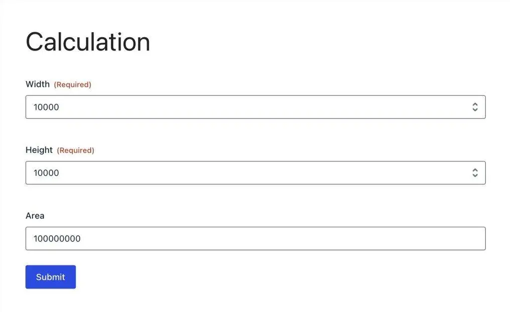 Disabled calculated result