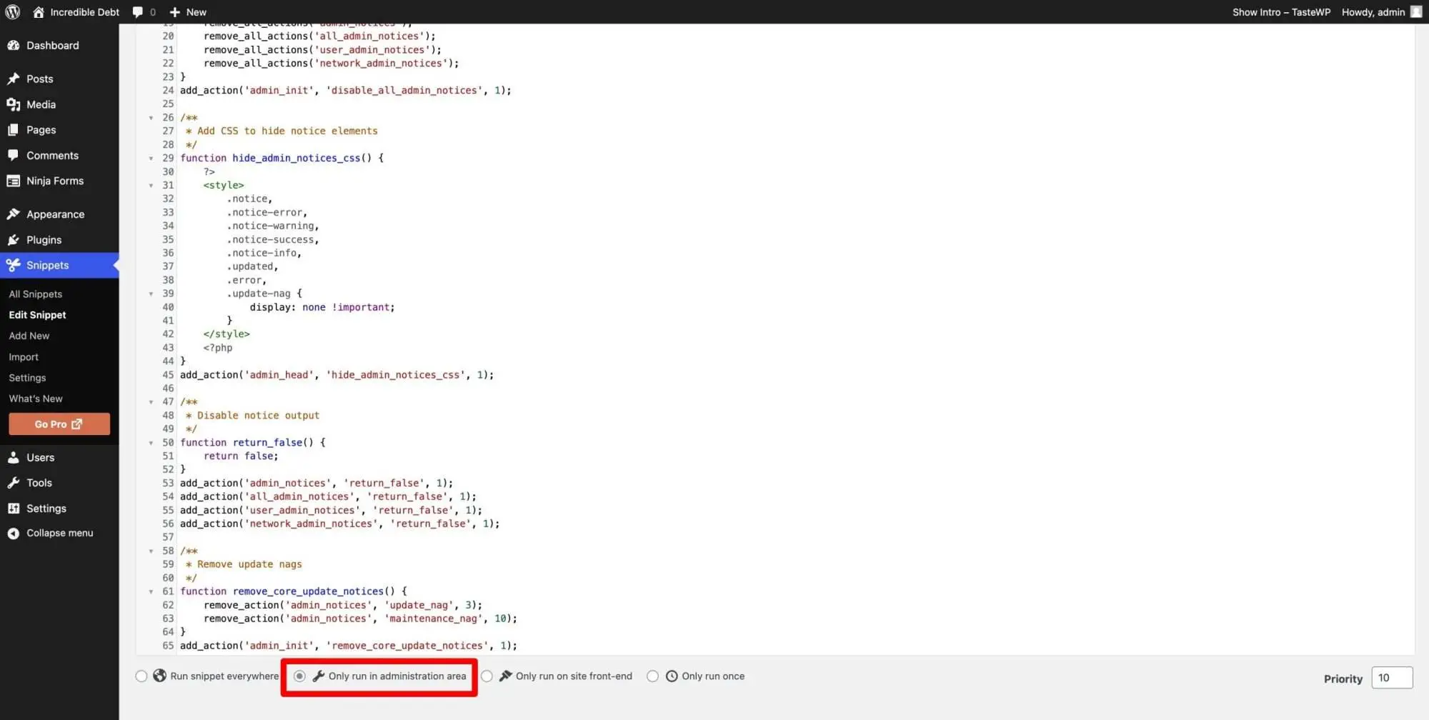 Code Snippets Code Snippets